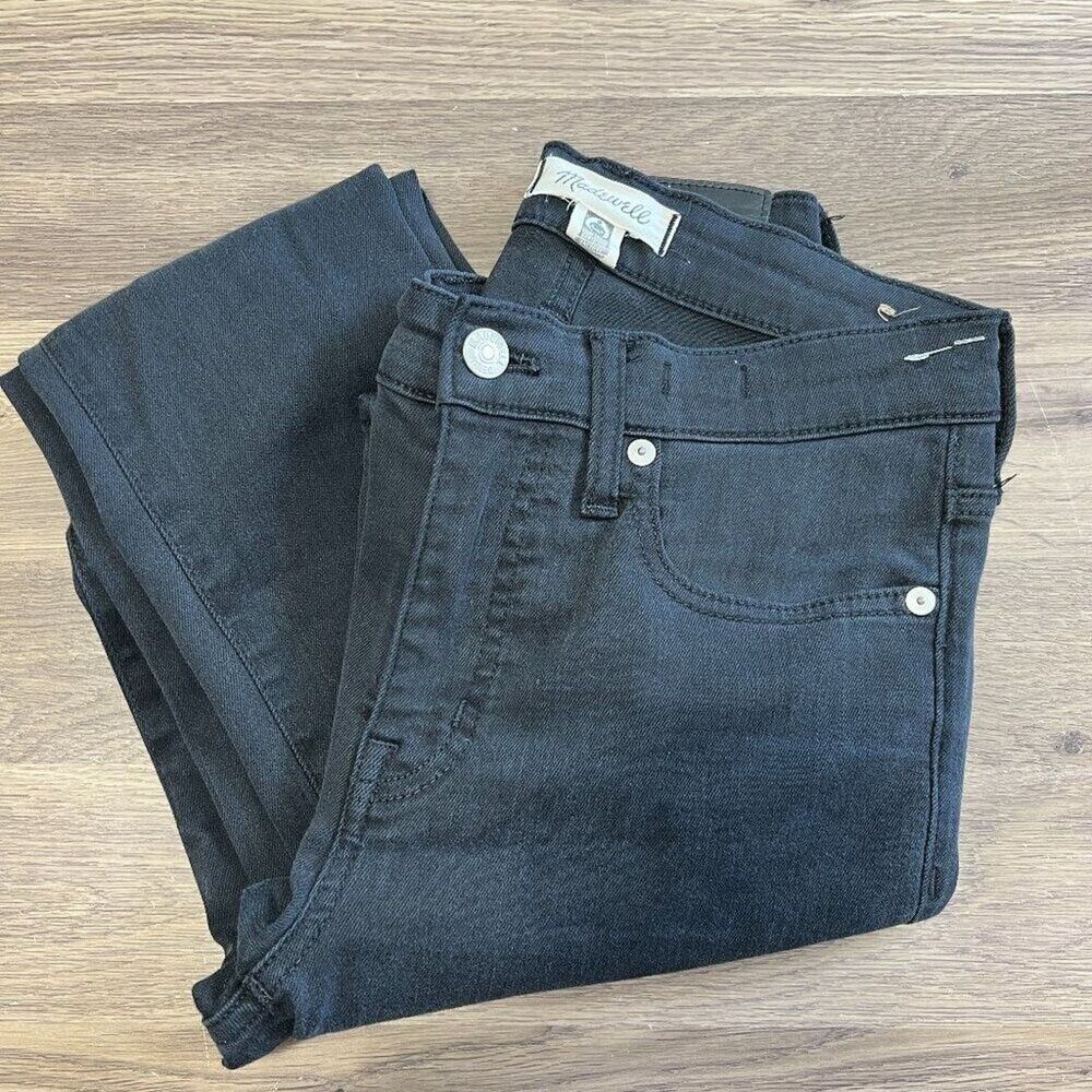 Madewell 9" mid-rise skinny Jeans in black stretch Sz 26T